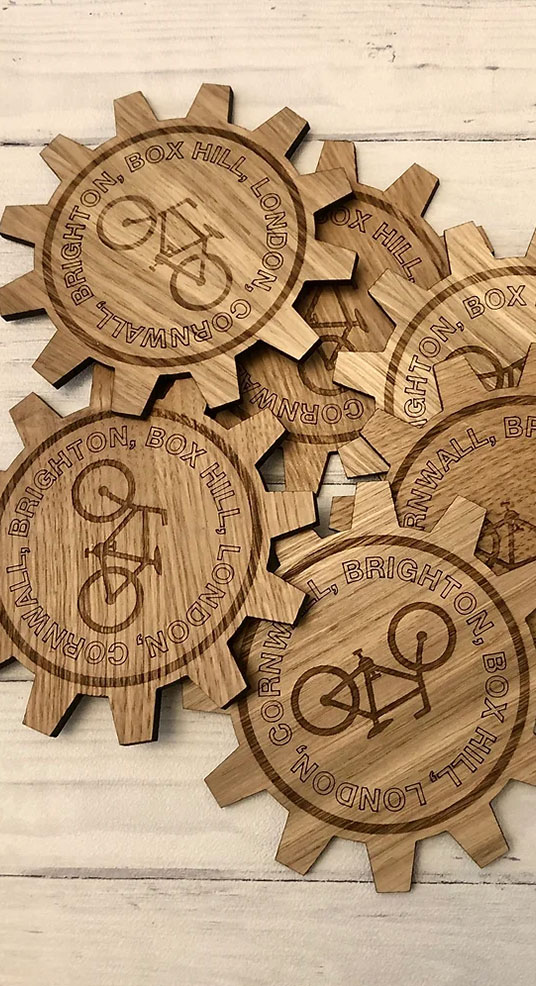 Personalise 365 bicycle laser coasters